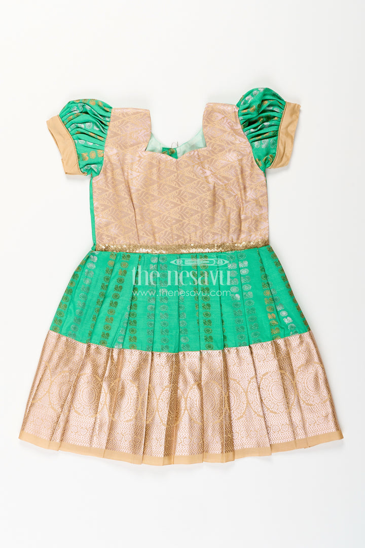 Baby girl kanchipuram silk frock for festive and wedding occasions
