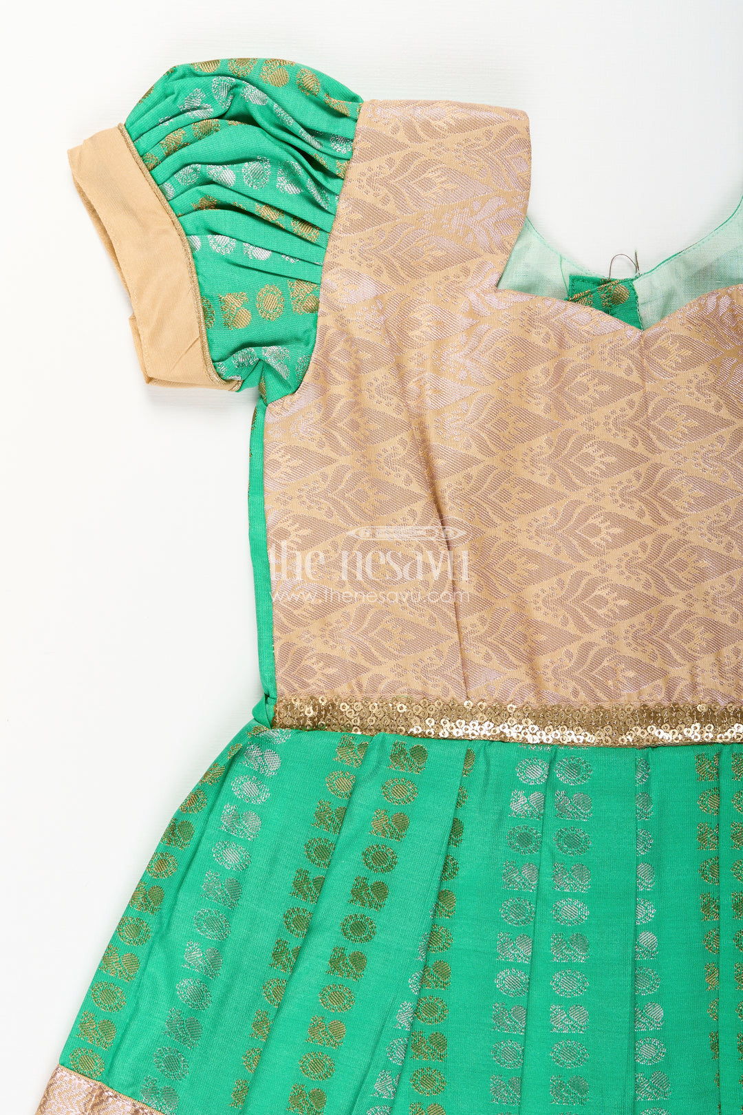 Baby girl kanchipuram silk frock for festive and wedding occasions