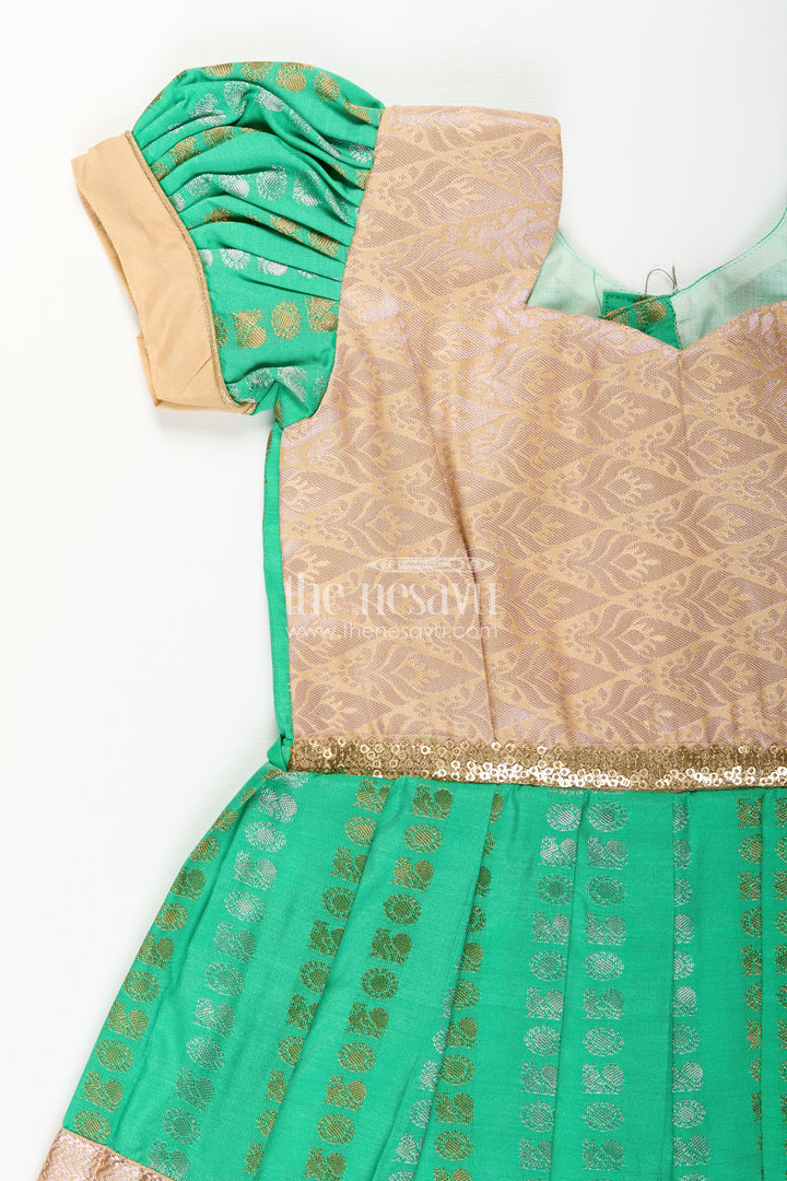 Baby girl kanchipuram silk frock for festive and wedding occasions
