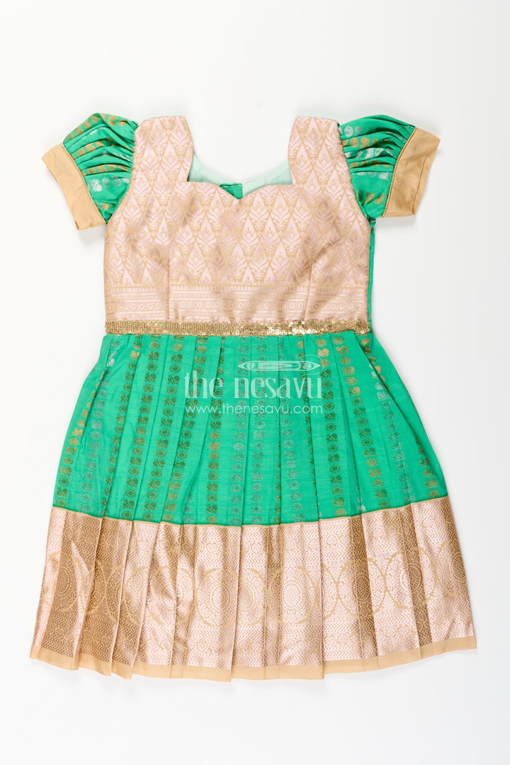 Baby girl kanchipuram silk frock for festive and wedding occasions