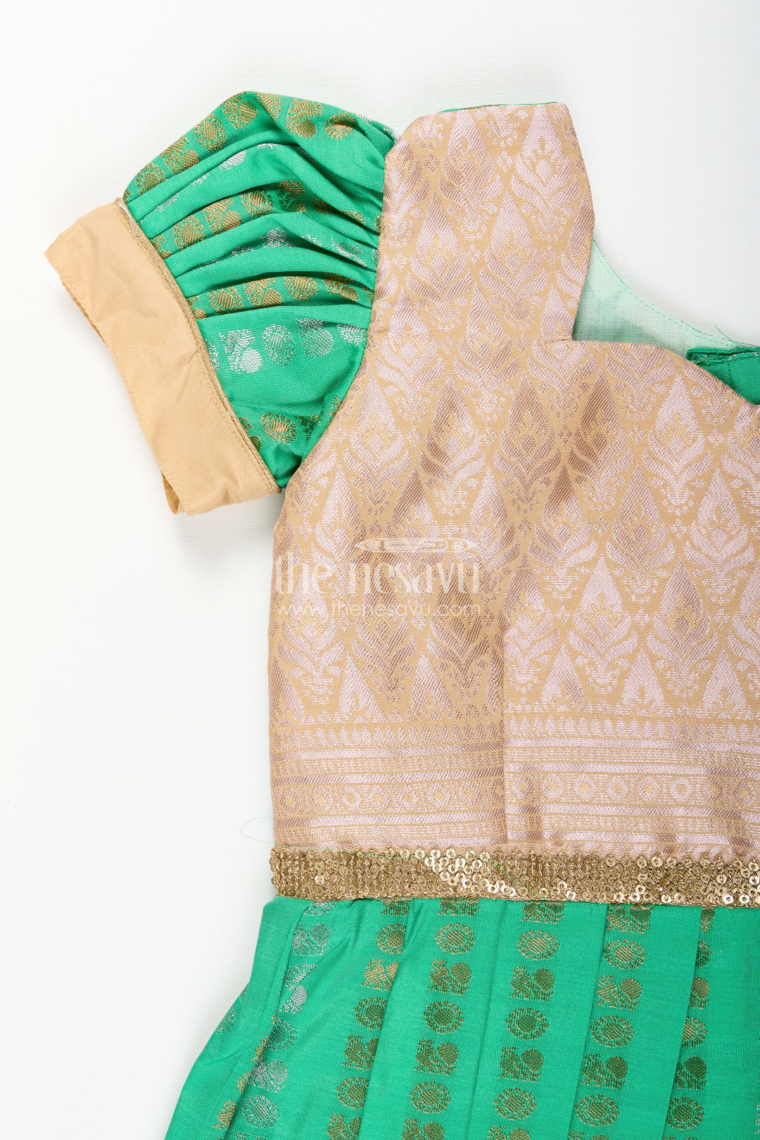 Baby girl kanchipuram silk frock for festive and wedding occasions