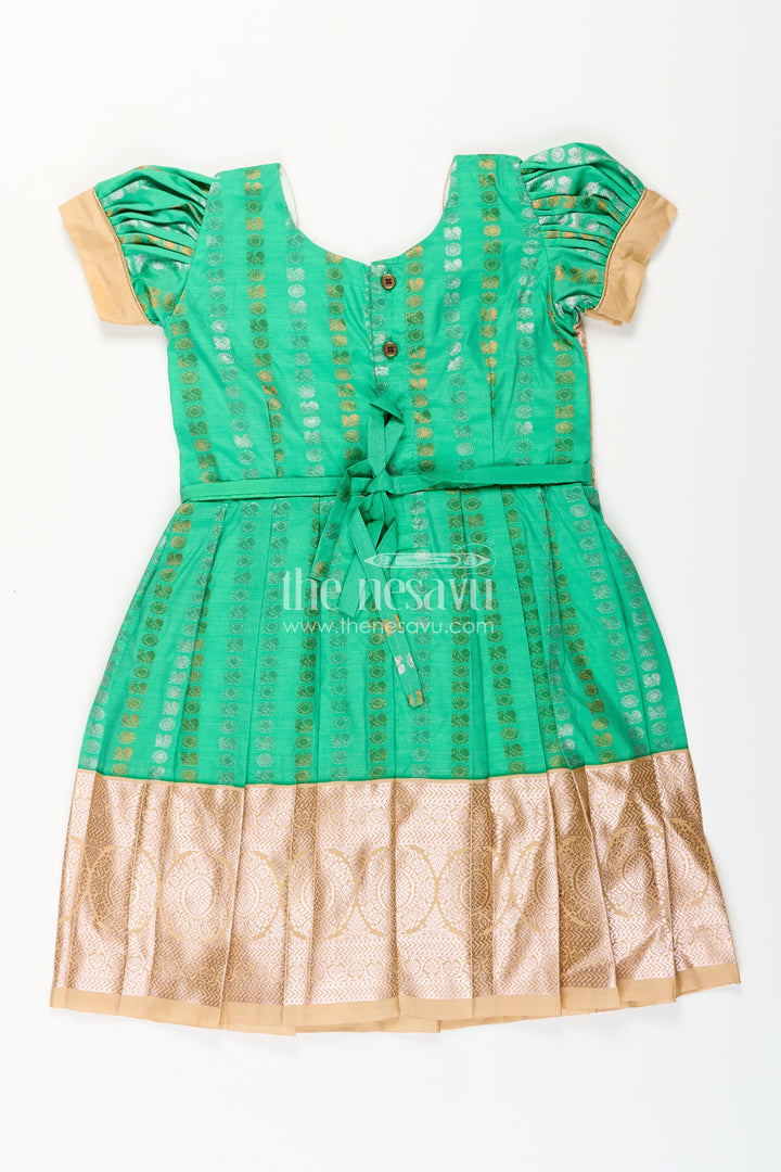 Baby girl kanchipuram silk frock for festive and wedding occasions