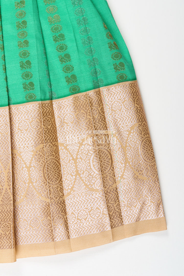 Baby girl kanchipuram silk frock for festive and wedding occasions