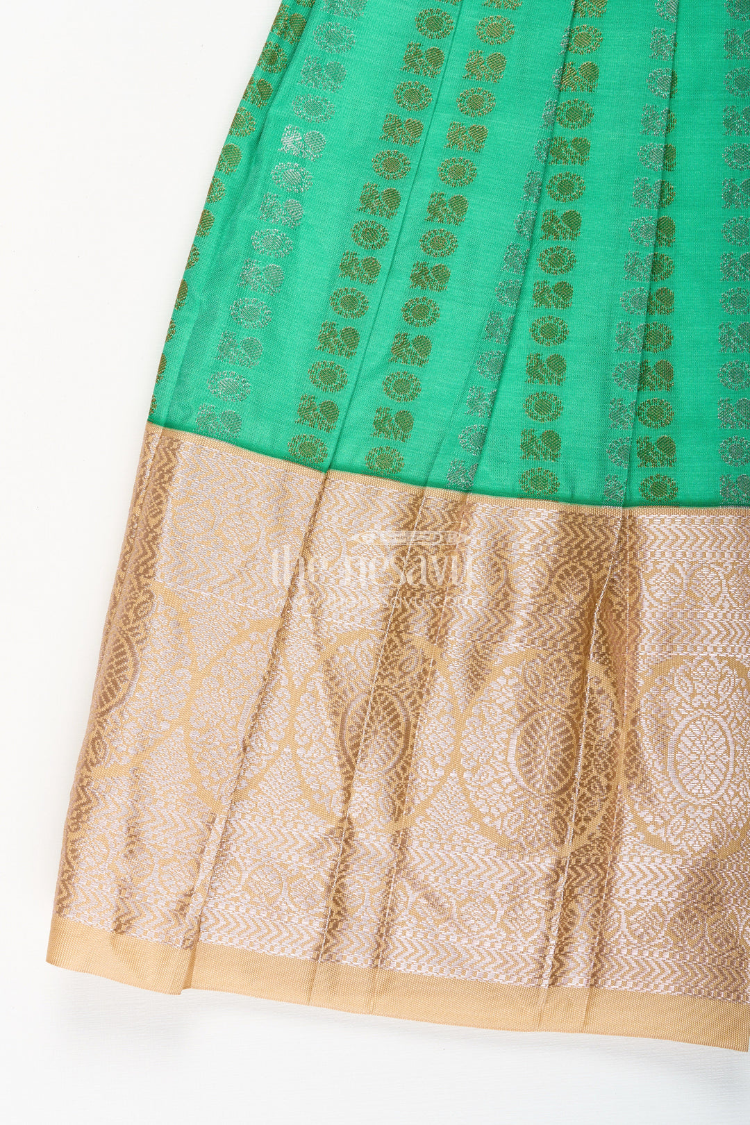 Baby girl kanchipuram silk frock for festive and wedding occasions
