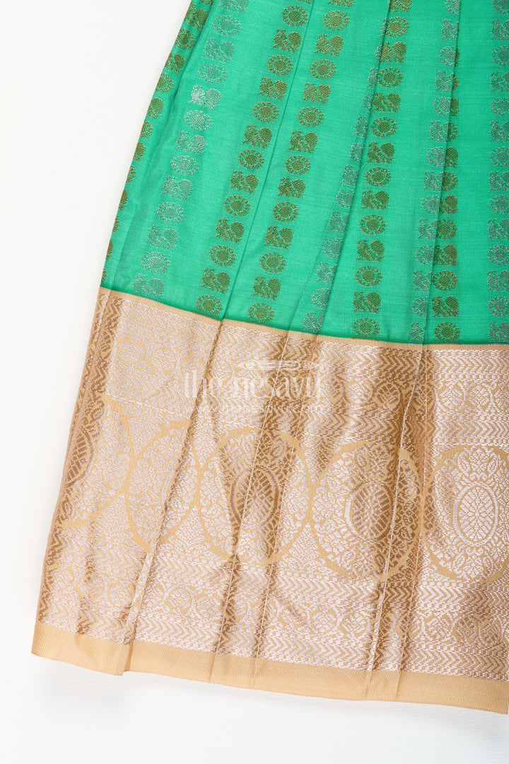 Baby girl kanchipuram silk frock for festive and wedding occasions