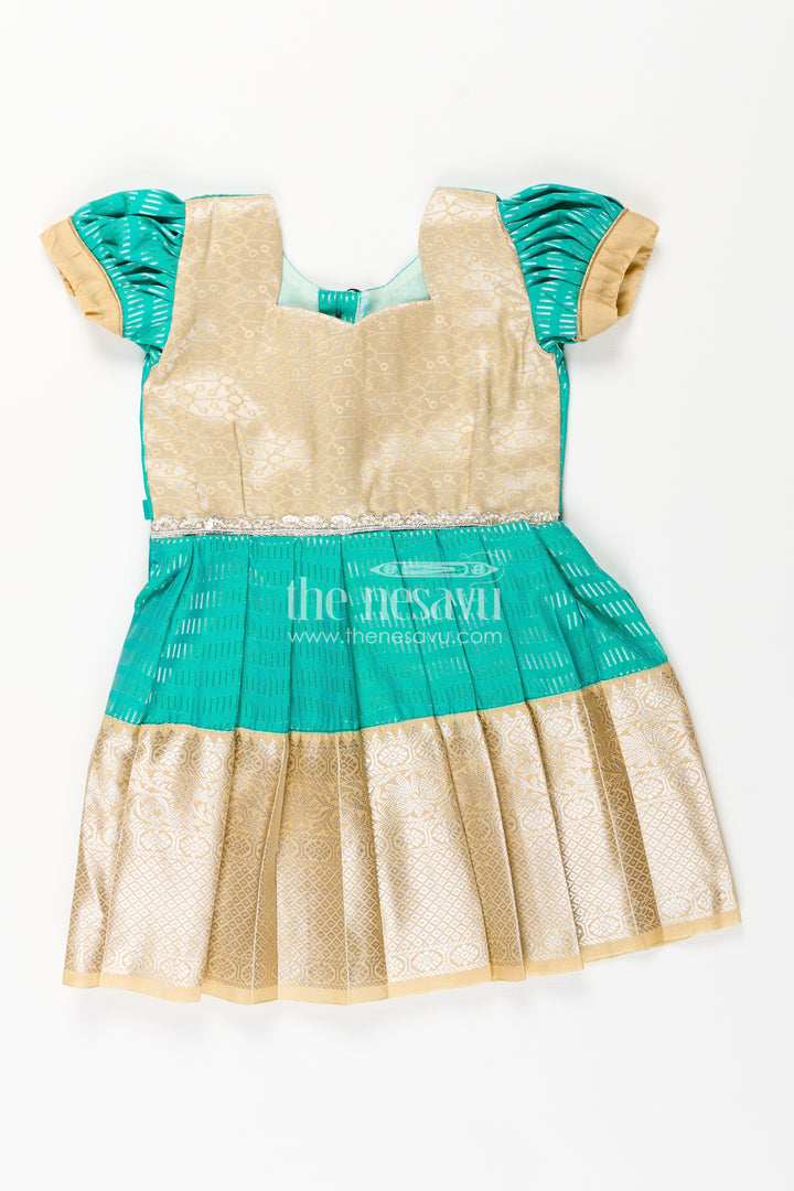 Baby girl kanchipuram silk frock for weddings and festive occasions