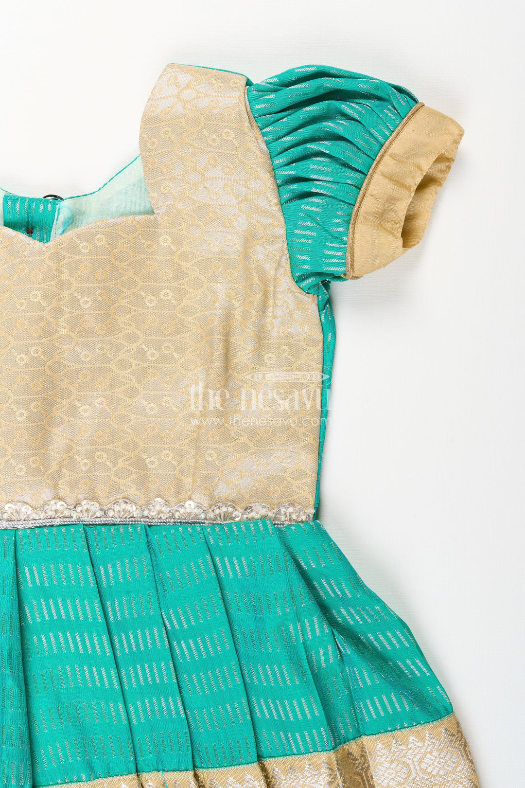 Baby girl kanchipuram silk frock for weddings and festive occasions