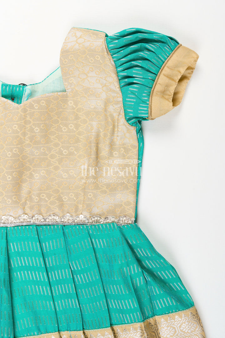 Baby girl kanchipuram silk frock for weddings and festive occasions