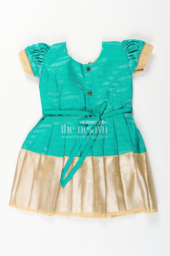 Baby girl kanchipuram silk frock for weddings and festive occasions