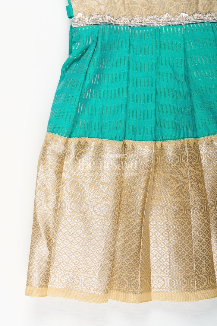 Baby girl kanchipuram silk frock for weddings and festive occasions