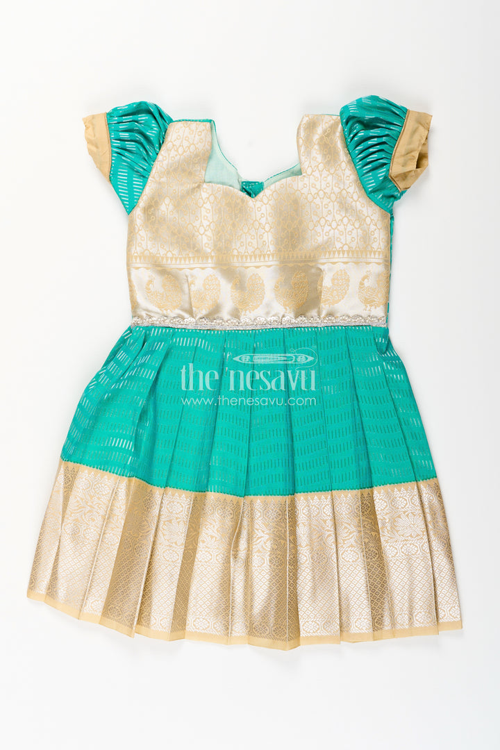 Baby girl kanchipuram silk frock for weddings and festive occasions
