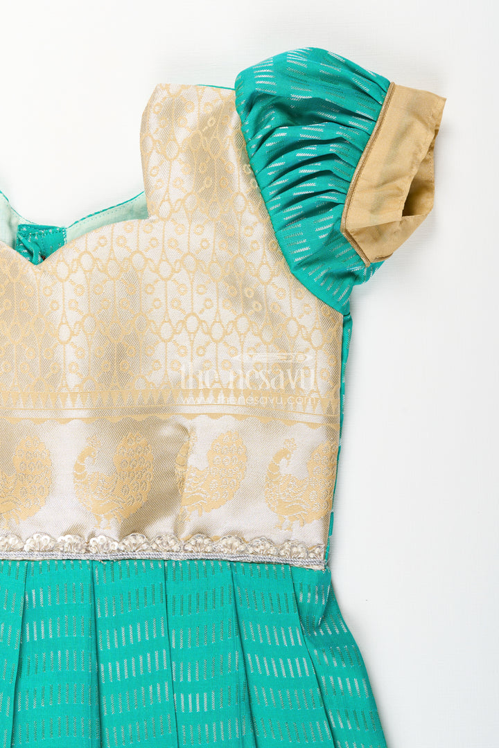 Baby girl kanchipuram silk frock for weddings and festive occasions