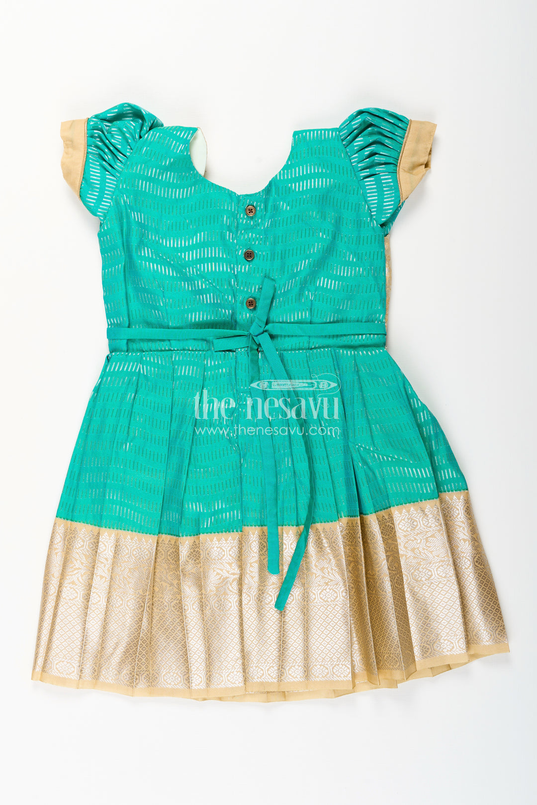 Baby girl kanchipuram silk frock for weddings and festive occasions
