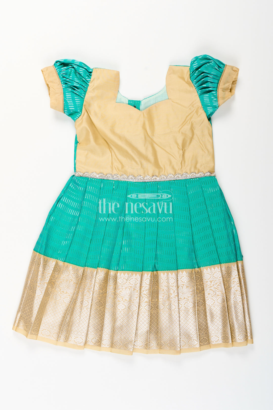Baby girl kanchipuram silk frock for weddings and festive occasions