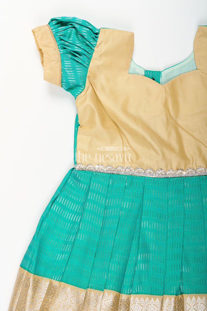 Baby girl kanchipuram silk frock for weddings and festive occasions
