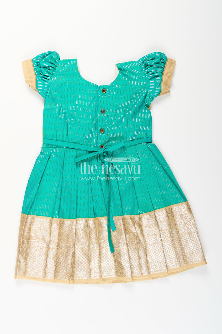Baby girl kanchipuram silk frock for weddings and festive occasions