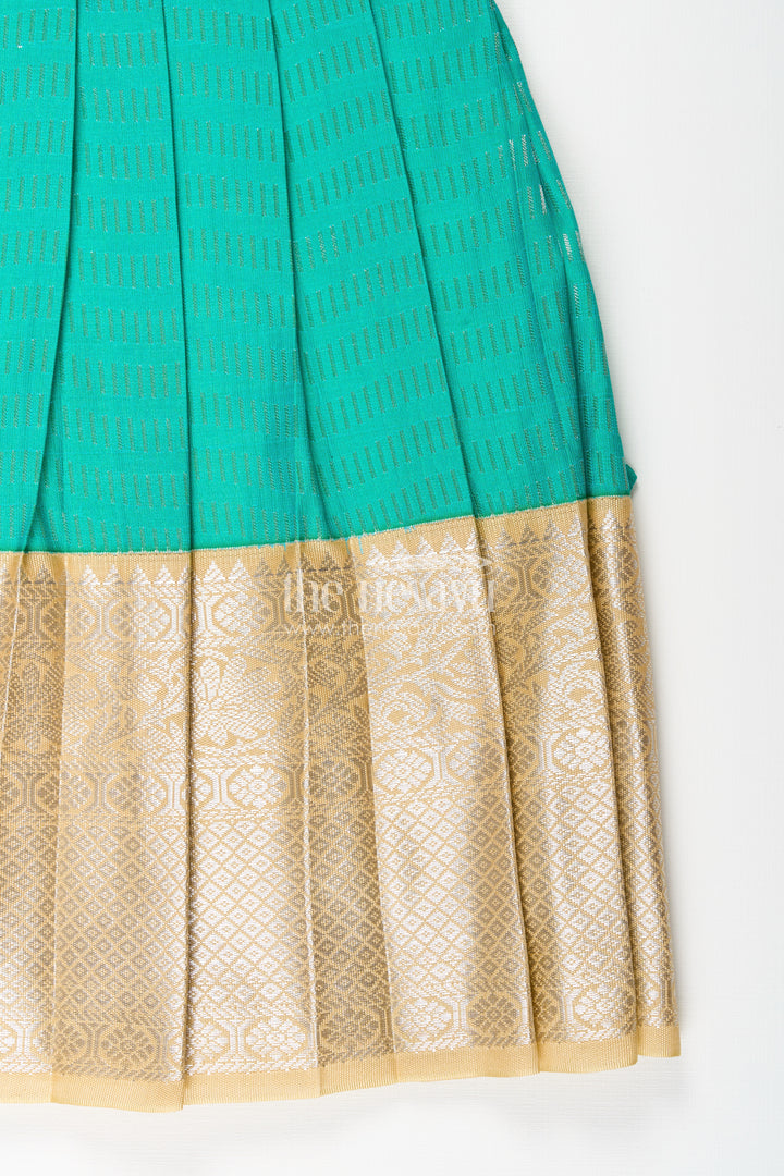 Baby girl kanchipuram silk frock for weddings and festive occasions