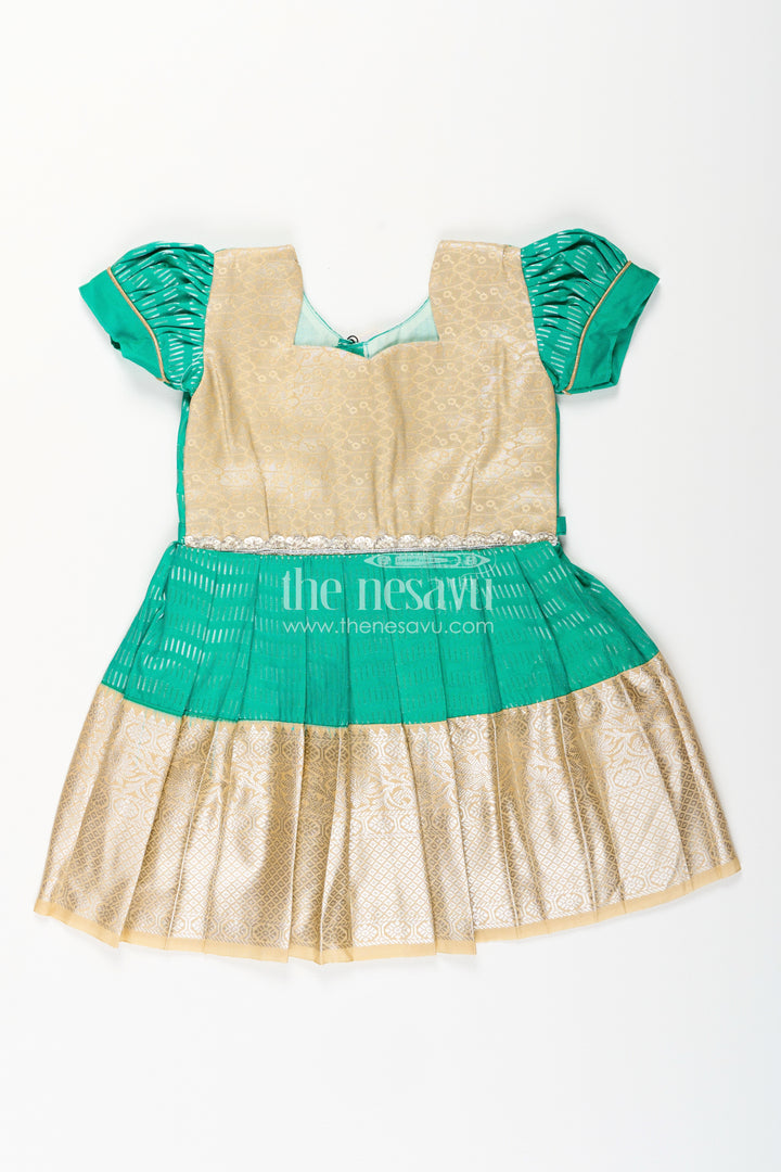 Baby girl kanchipuram silk frock for festive and wedding celebrations