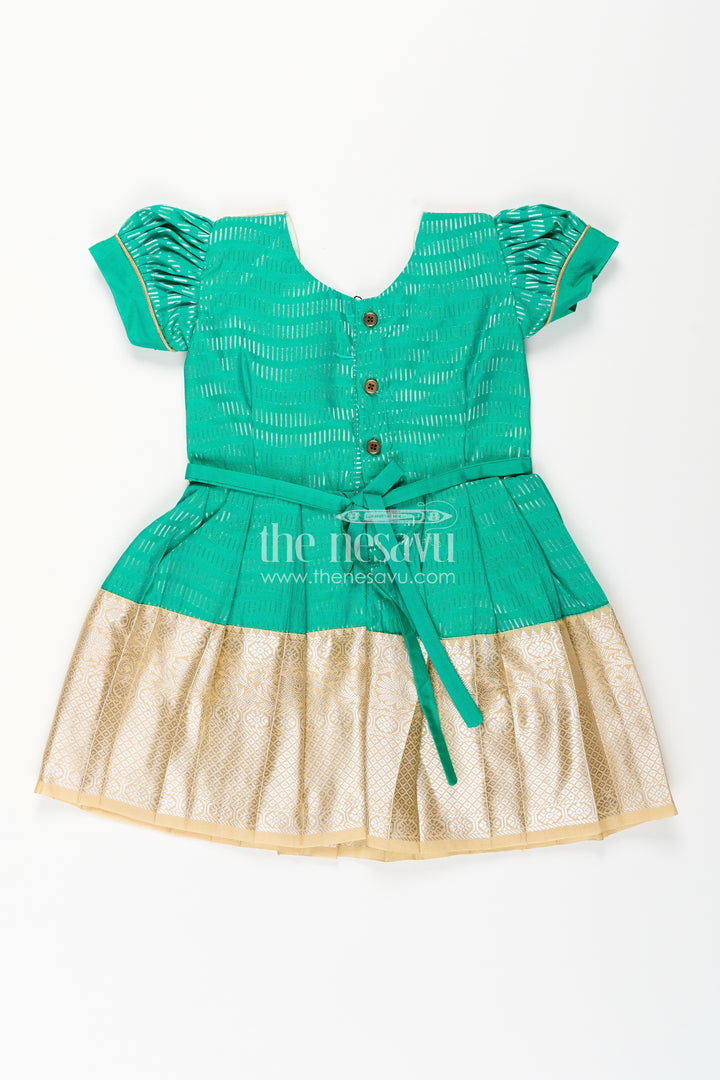 Baby girl kanchipuram silk frock for festive and wedding celebrations