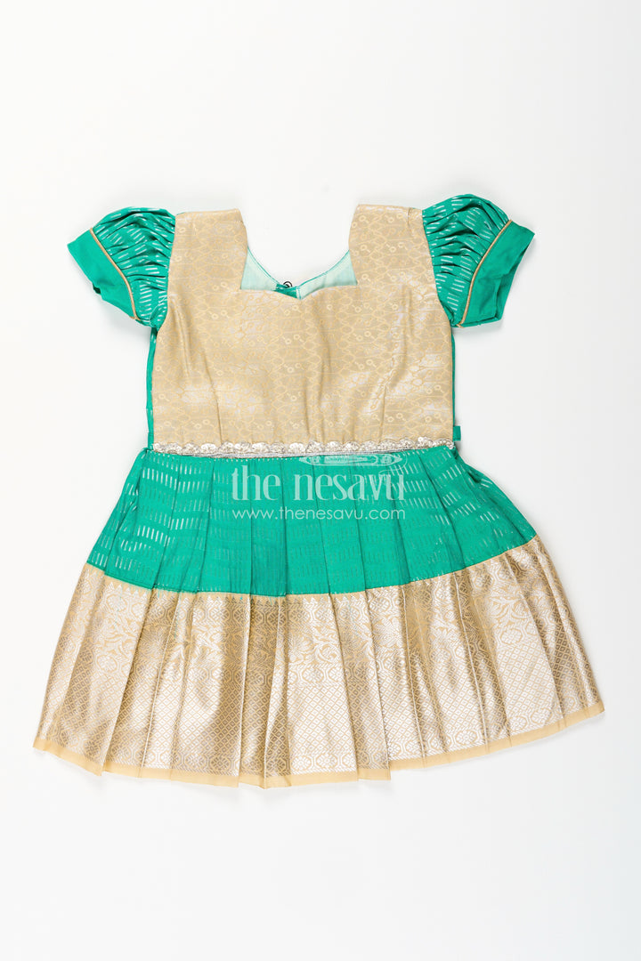 Baby girl kanchipuram silk frock for festive and wedding celebrations