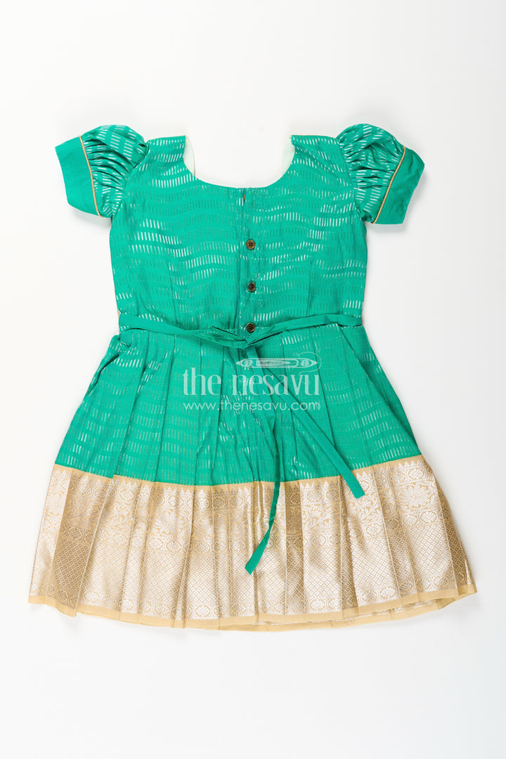 Baby girl kanchipuram silk frock for festive and wedding celebrations