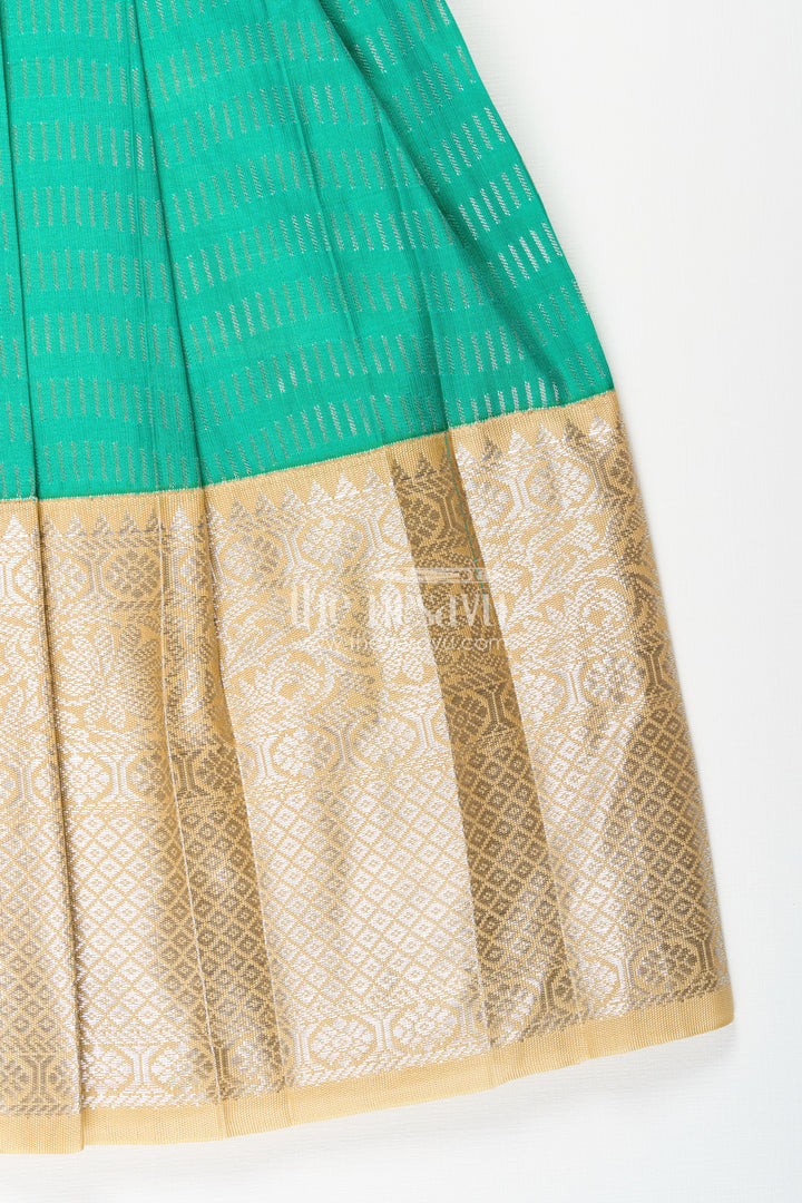 Baby girl kanchipuram silk frock for festive and wedding celebrations