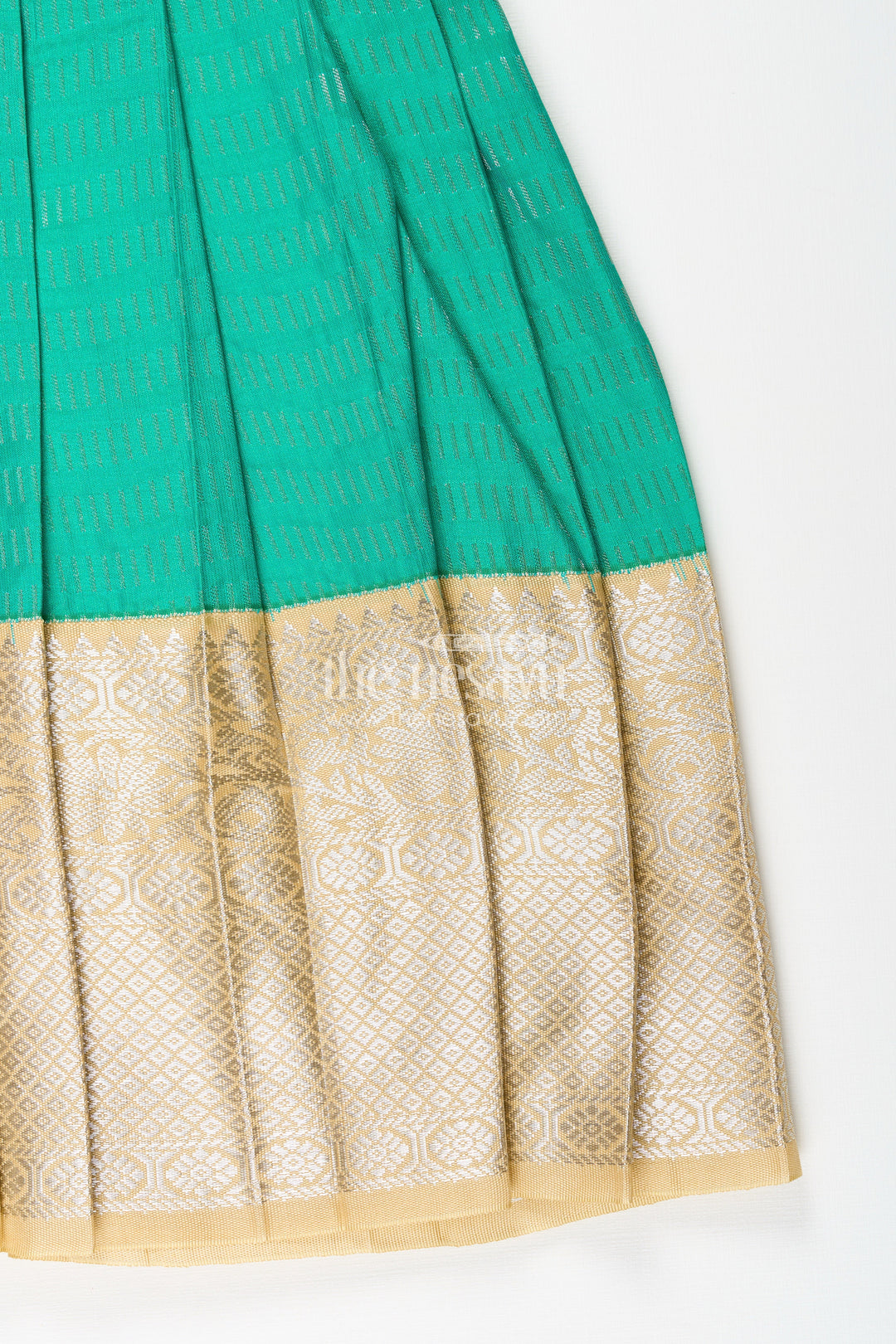 Baby girl kanchipuram silk frock for festive and wedding celebrations