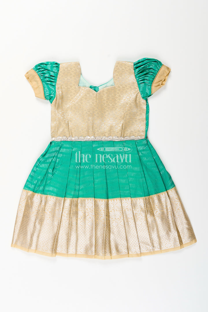 Baby girl kanchipuram silk frock for festive and wedding celebrations