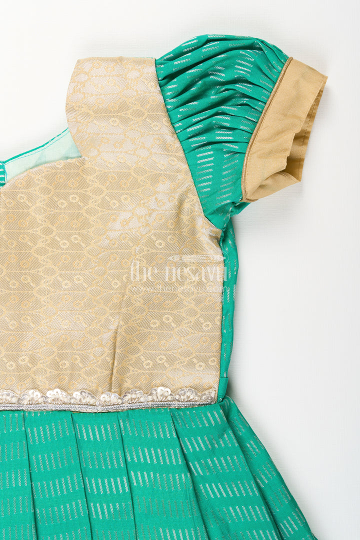 Baby girl kanchipuram silk frock for festive and wedding celebrations