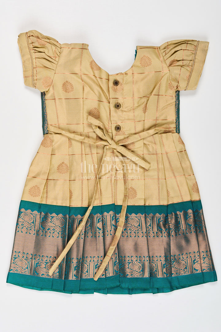 Girls Traditional Semi Kanchivaram Silk Frock Perfect for Small Baby Frock Inspired Ethnic Wear