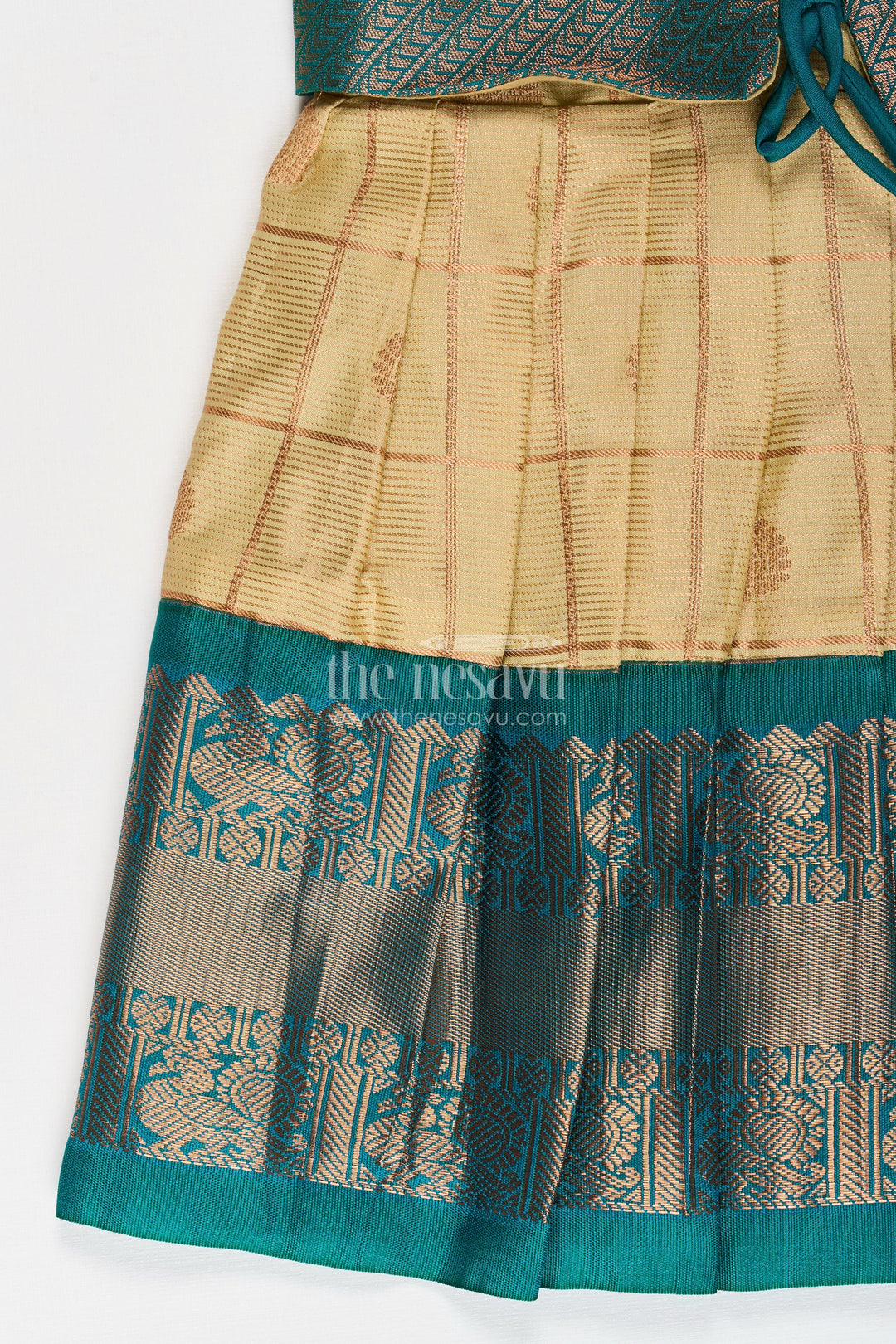 Girls Traditional Semi Kanchivaram Silk Frock Perfect for Small Baby Frock Inspired Ethnic Wear