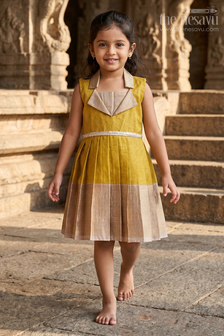 Kanchi Silk Frock for Toddler Girls for Traditional Birthday Celebrations
