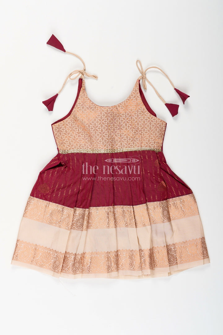 Baby girl kanchipuram silk frock for festive and wedding wear