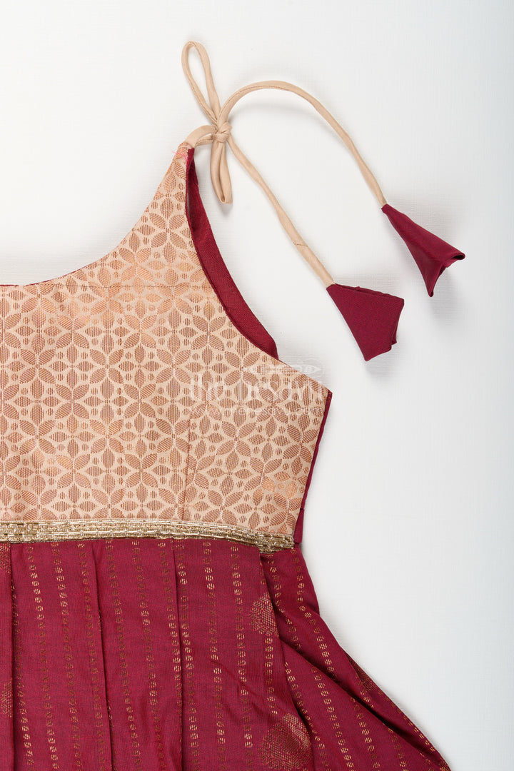 Baby girl kanchipuram silk frock for festive and wedding wear