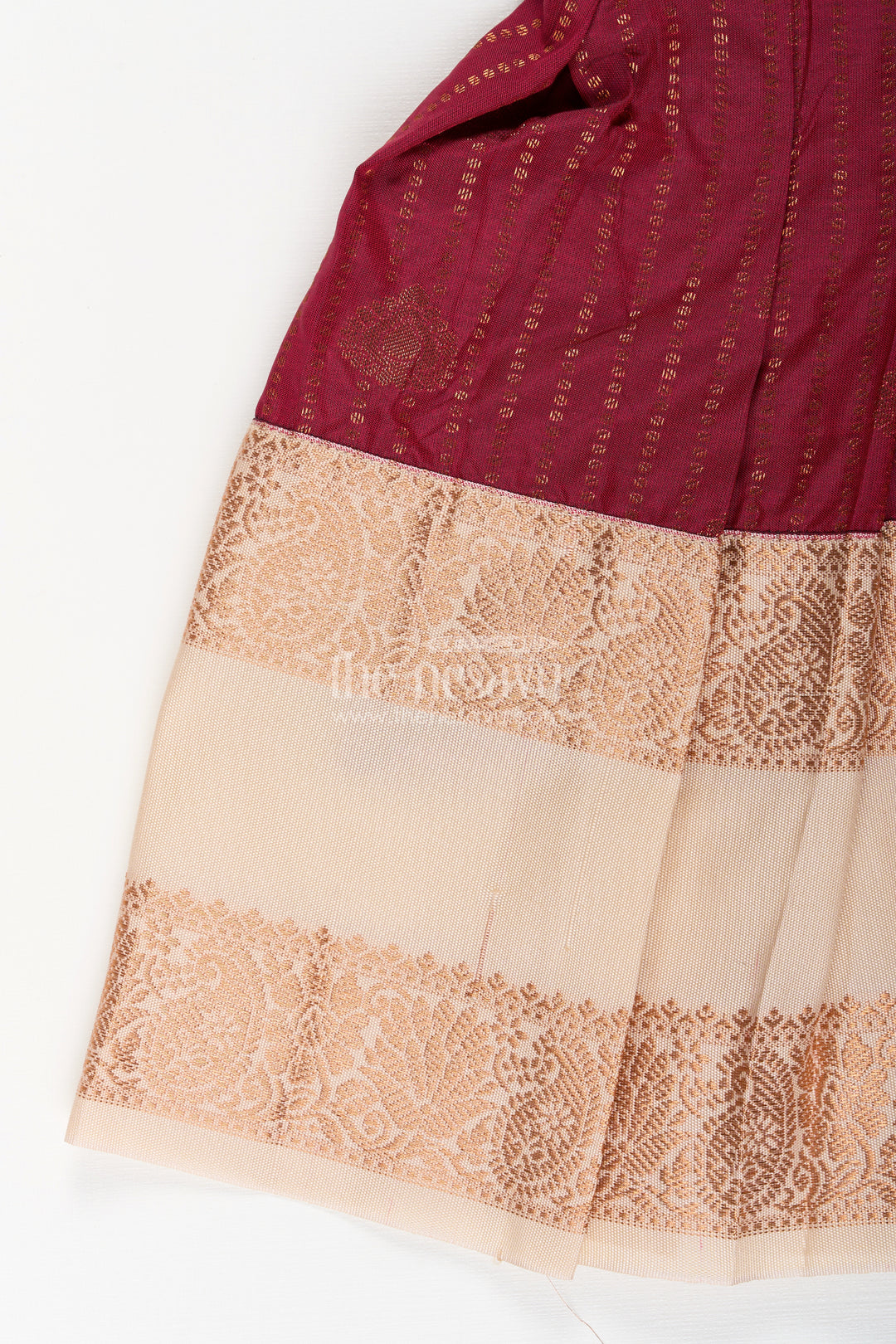 Baby girl kanchipuram silk frock for festive and wedding wear