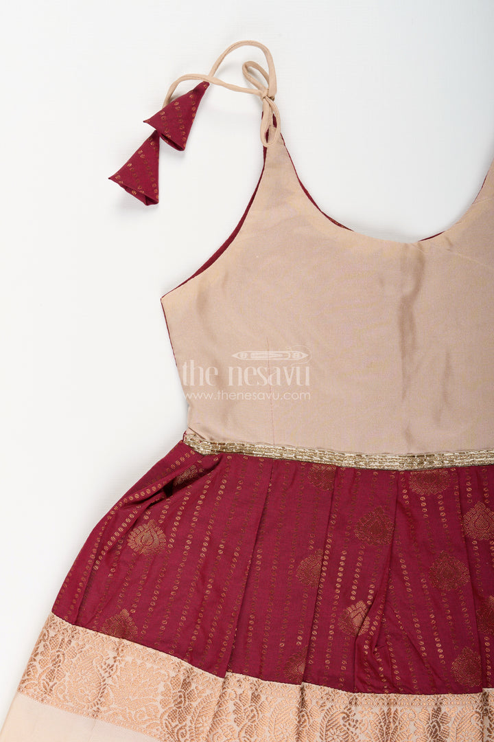 Baby girl kanchipuram silk frock for festive and wedding wear
