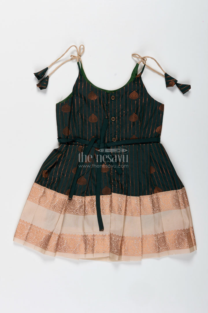 Baby Girl Tie-Up Frock In Silk For Birthdays And Ethnic Functions