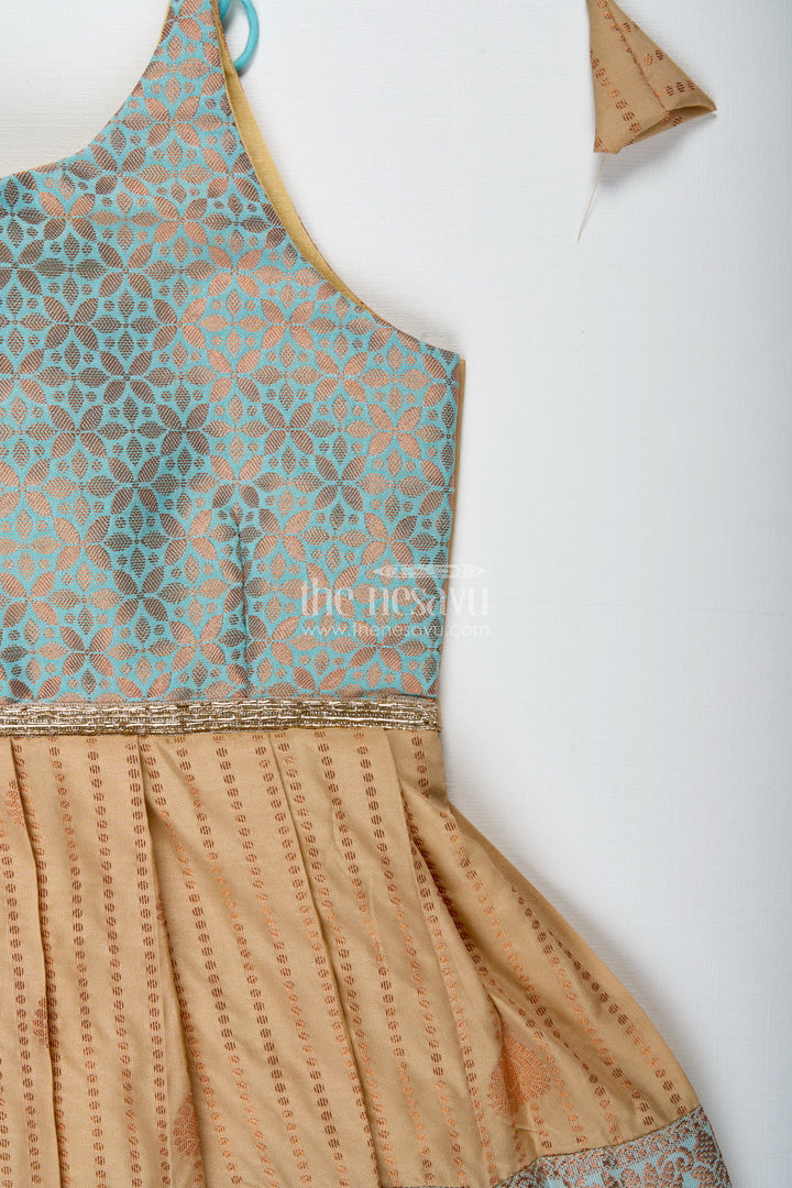 Traditional Tie-Up Frock For Baby Girls In Kanchi Silk Ideal For Festivals