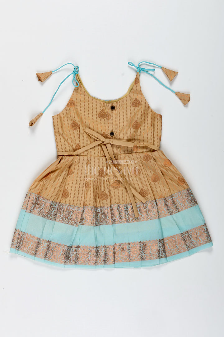 Traditional Tie-Up Frock For Baby Girls In Kanchi Silk Ideal For Festivals