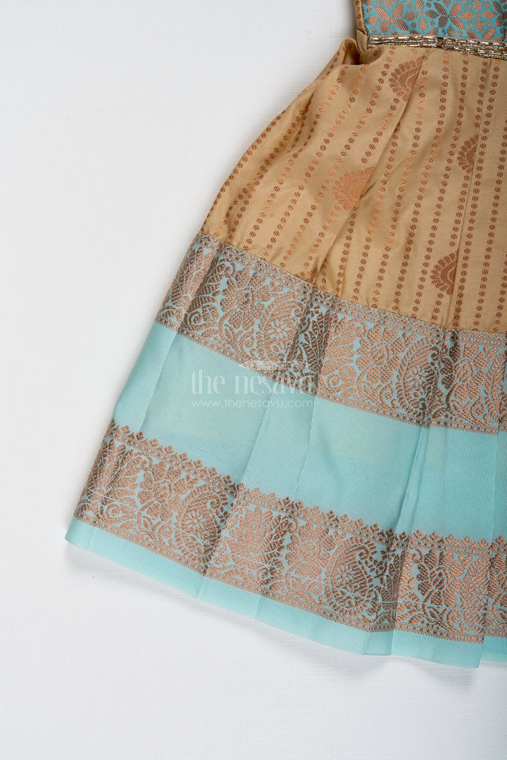 Traditional Tie-Up Frock For Baby Girls In Kanchi Silk Ideal For Festivals