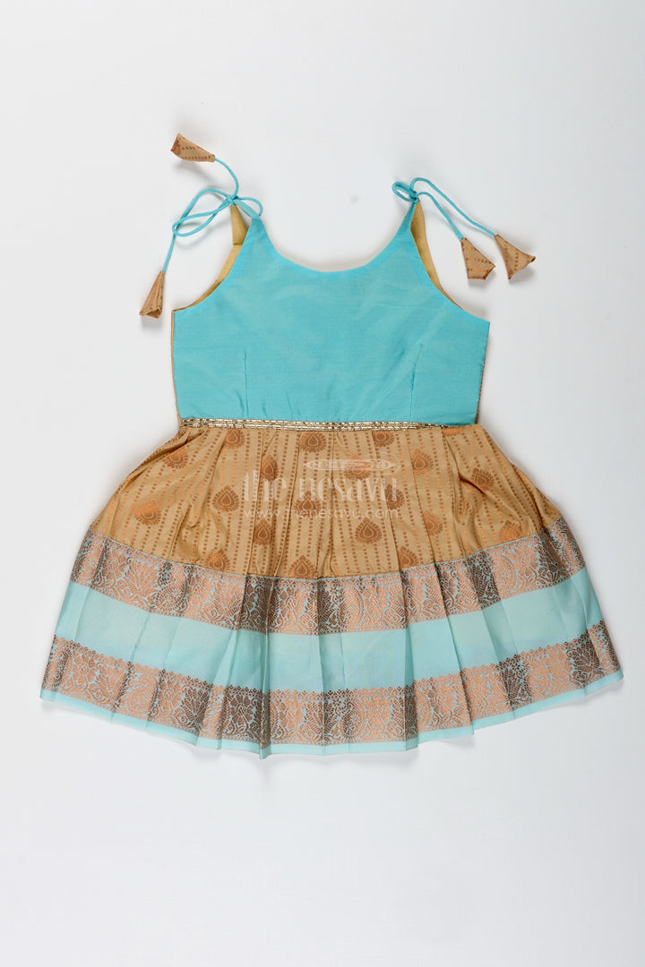 Traditional Tie-Up Frock For Baby Girls In Kanchi Silk Ideal For Festivals