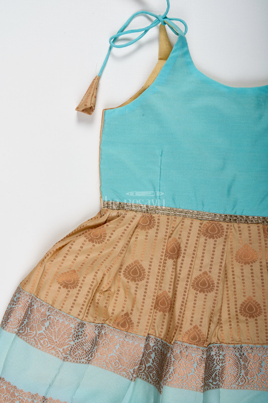 Traditional Tie-Up Frock For Baby Girls In Kanchi Silk Ideal For Festivals