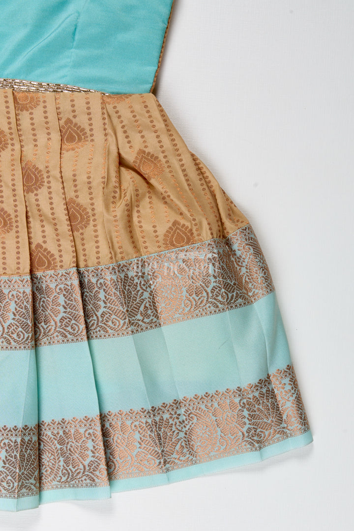 Traditional Tie-Up Frock For Baby Girls In Kanchi Silk Ideal For Festivals
