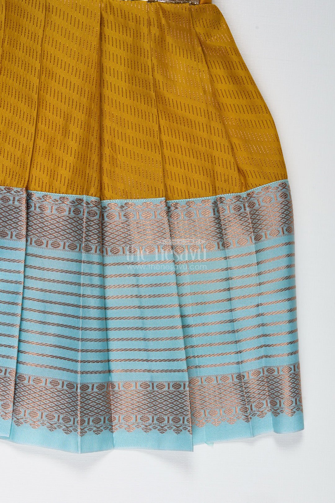 Ethnic Frock For Baby Girls In Mustard And Teal Perfect For Festivals And Photoshoots