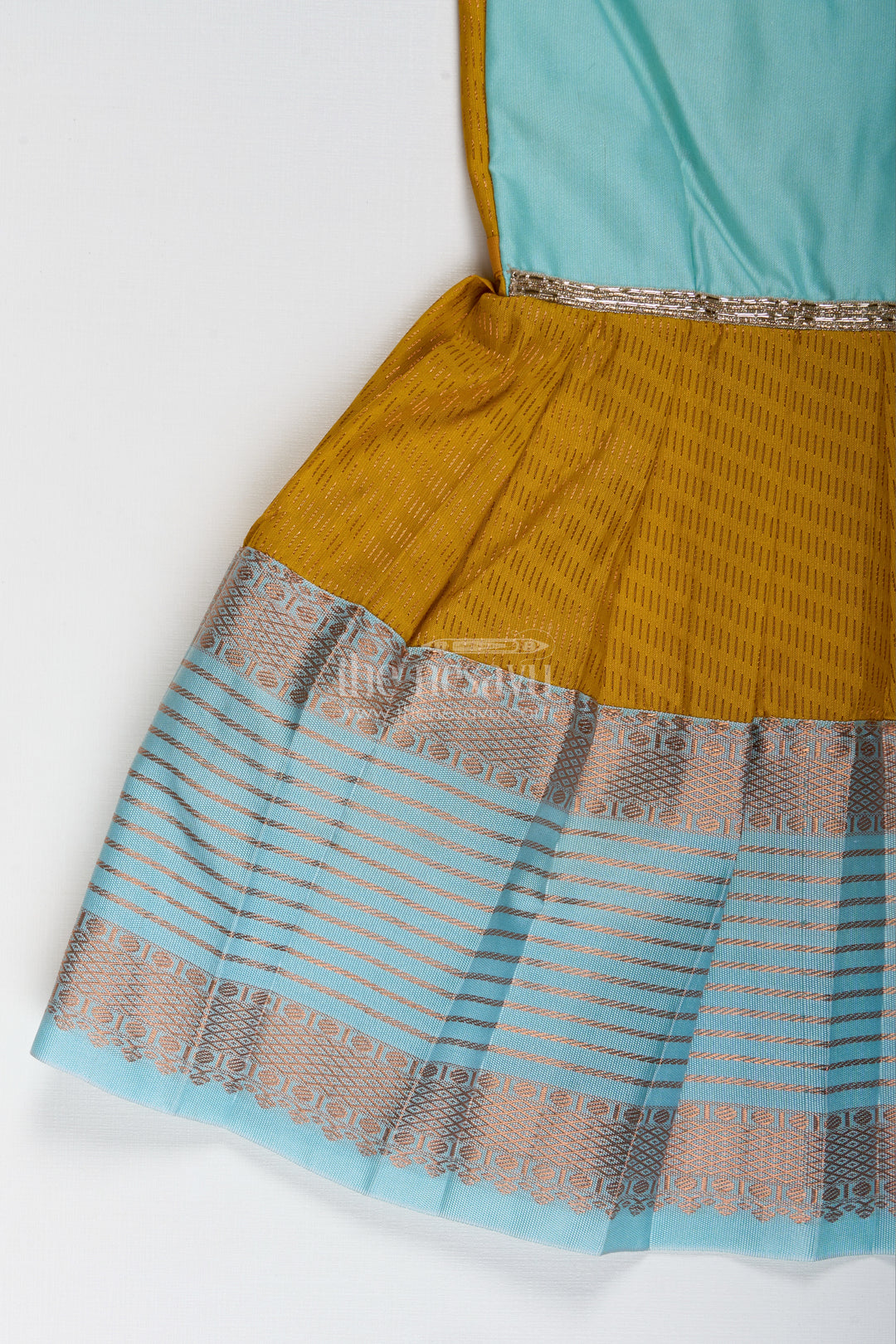 Ethnic Frock For Baby Girls In Mustard And Teal Perfect For Festivals And Photoshoots