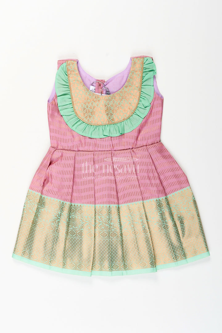 Baby girl kanchipuram silk frock for traditional and festive occasions