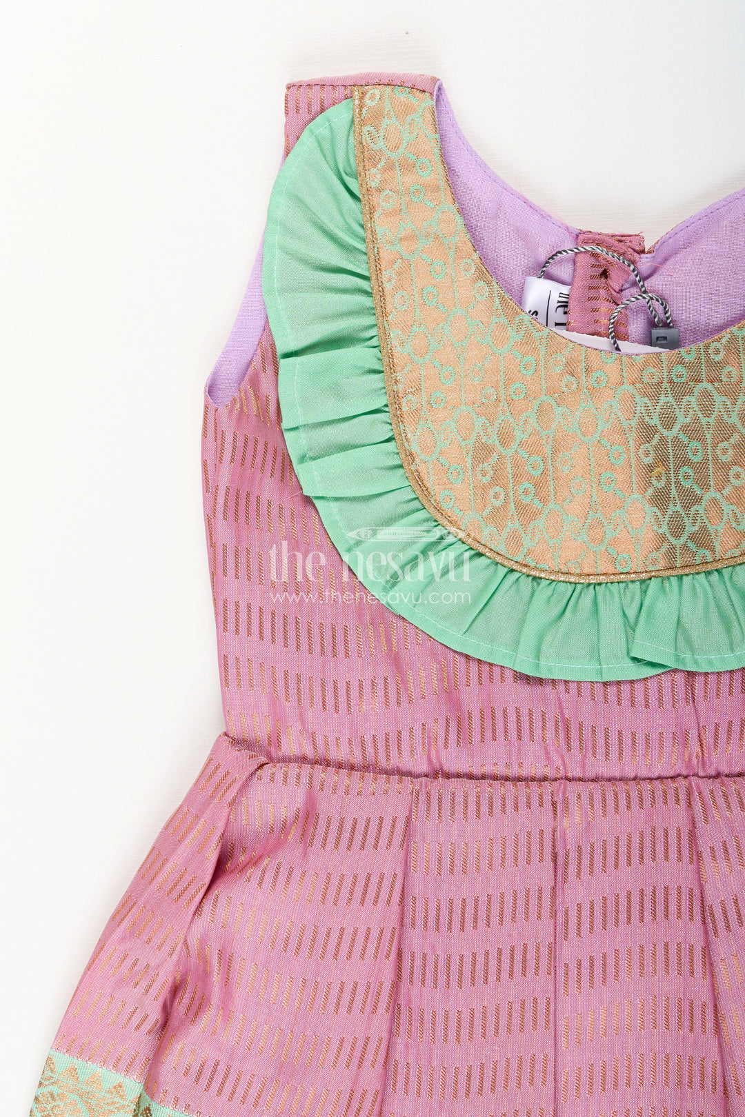 Baby girl kanchipuram silk frock for traditional and festive occasions