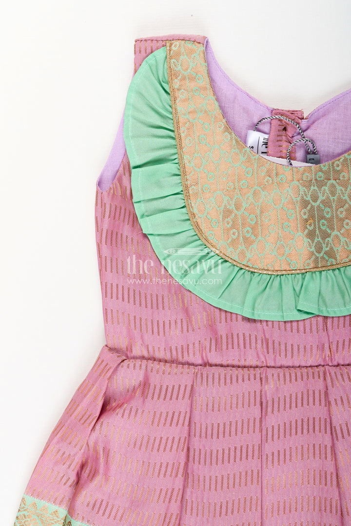 Baby girl kanchipuram silk frock for traditional and festive occasions