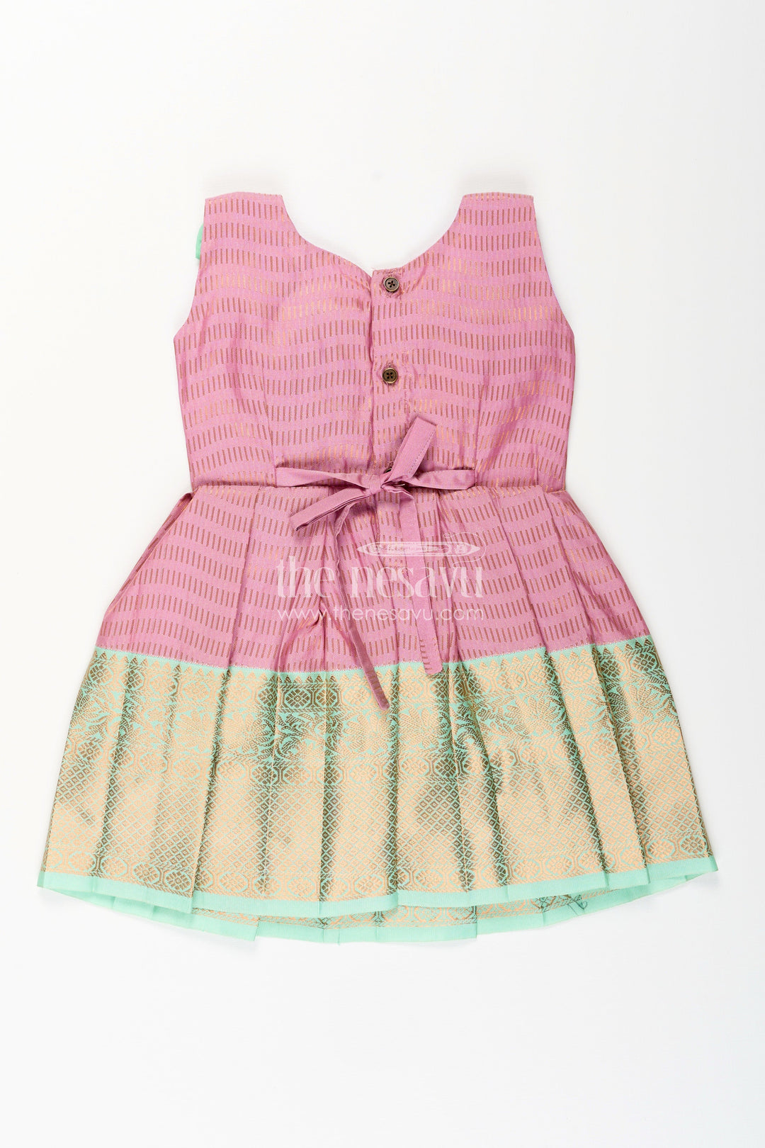 Baby girl kanchipuram silk frock for traditional and festive occasions