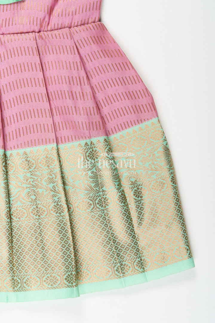 Baby girl kanchipuram silk frock for traditional and festive occasions
